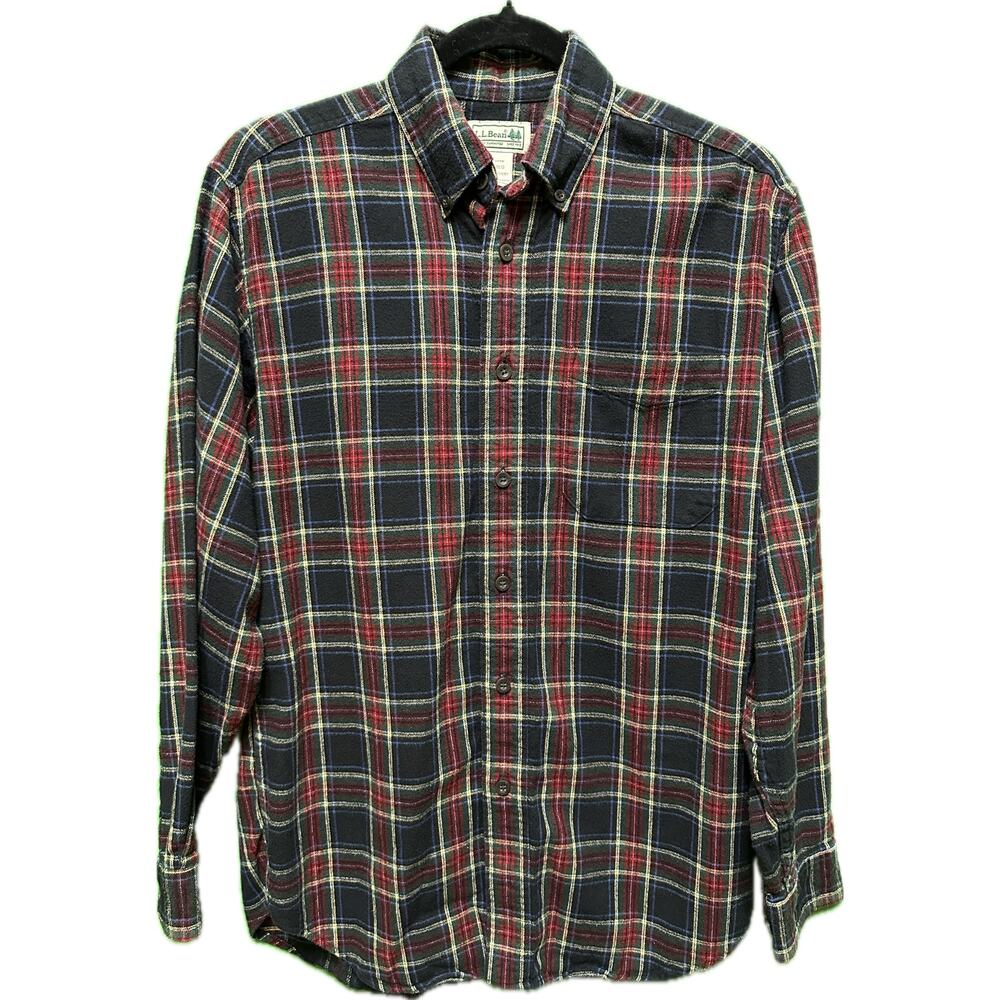 L.L. Bean Men’s Flannel Shirt Plaid Long Sleeve Button-Up Size Small